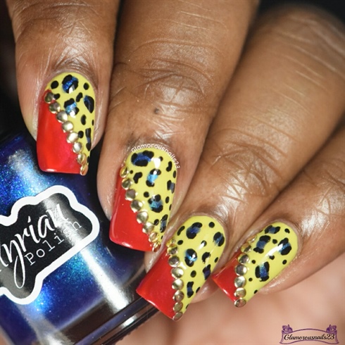 Yellow, Red &amp; Blue Leopard Print 