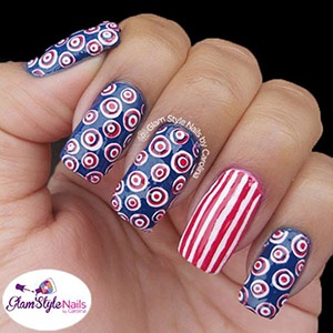 RETRO DOTS IN RED &amp; BLUE