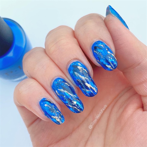 Lapis Lazuli Gemstone Nails! 💙💛