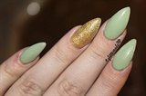 Mint &amp; Gold Almond Nails
