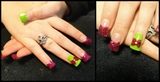 Hot Pink &amp; Lime green with bows!