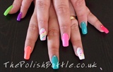 Neon dots over acrylic extensions