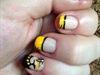 Black and yellow - french tip with art