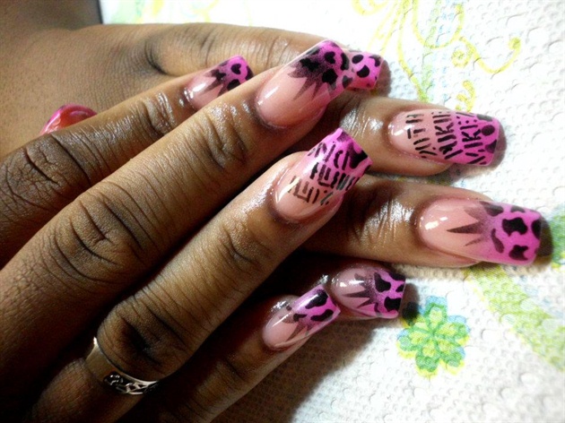 3. Easy Pink and Black Nail Design - wide 8