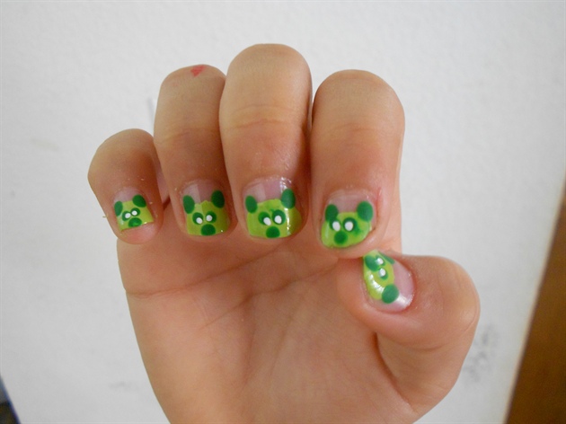 Green Panda nails☺(inspired)