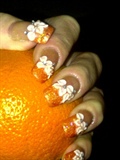 orange peel, with flowers