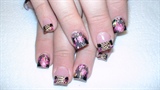Hot pink floral with leopard