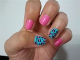 pink and blue leopard