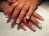 Wedding nails with green flowers