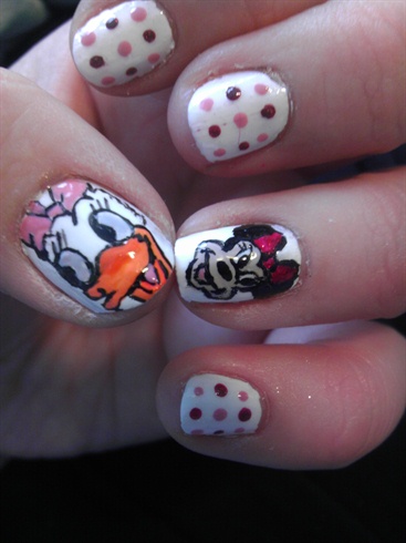 Minnie Mouse and Daisy Duck Nails