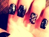 black glitter nails!