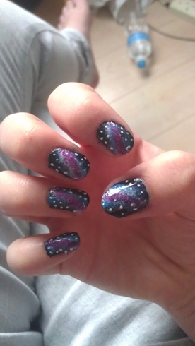 Galaxy Inspired Nails.
