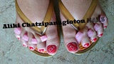 red strassed pedicure