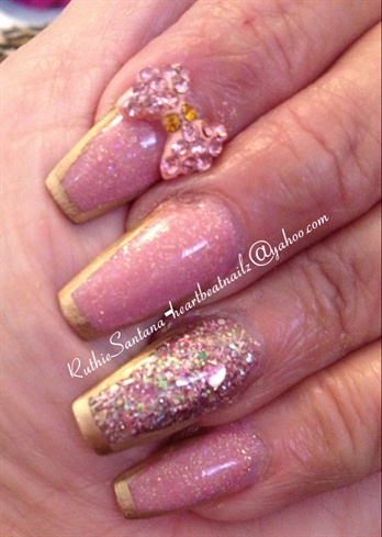 Pink And Gold Nails 