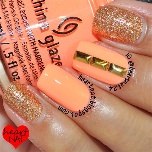 Neon Peach and Gold