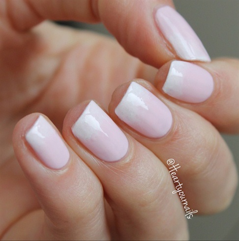 Soft pink with white tips