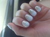 White Nails with Gold Sparkles