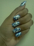 blue silver and white water marble