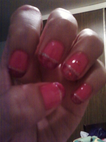 Hot Pink Glittery French Tip