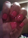 Hot Pink Glittery French Tip