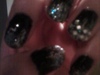 Black nails with Glitter tips