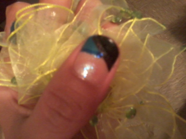 French Tip with black and blue