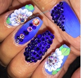 All acrylic nails blue nails! 