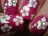 Pink w/ white flowers