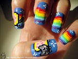 Nyan Cat nail art