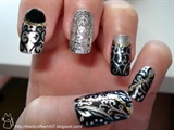 Black and silver nai art