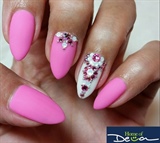 Matte Pink Bling Nails
