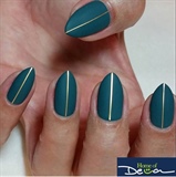 Matte Greenish Blue Nails
