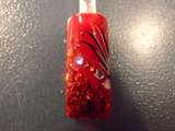 Red glitter nail art design