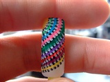 Dotty rainbow nail art design