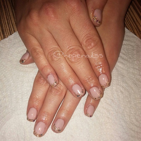 French manicure with glitter