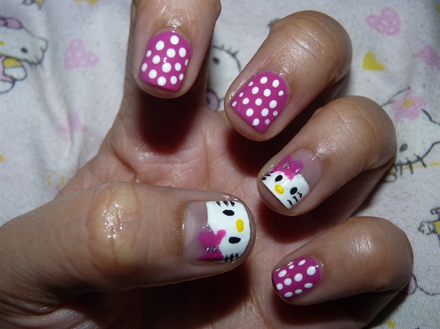 Hello Kitty in pink white dots.. 