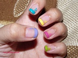 Candy colors frenchip nails