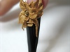 Black Stiletto with 3D Gold Flower