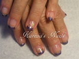 Purple natural nails in  french 
