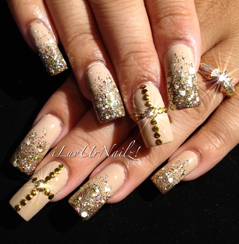 Nude With Golden Glitter