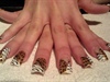 Zebra and leopard handpainted nail art