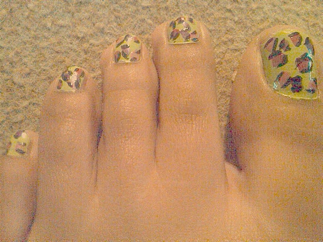 Green Leopard Toe Nails