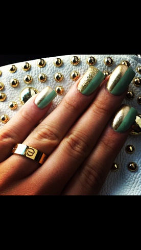 Gold With Mint Green