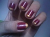 burgundy gold french manicure
