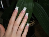 Acrylic Pink and White Sculpted Nail