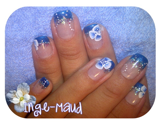 Blue floral french