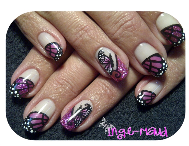 Pink &amp; black butterfly 