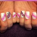 Leopard , White And Pink 