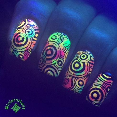 Colorful Circles Neon In Black Light 