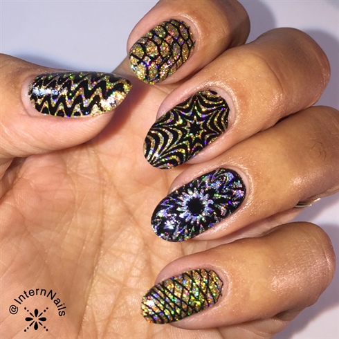 Holographic Nails Stamped 